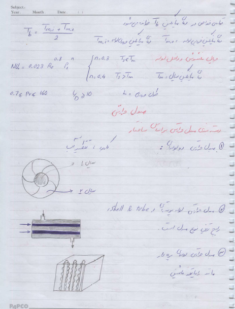 دانلود پی دی اف جزوه انتقال حرارت یک