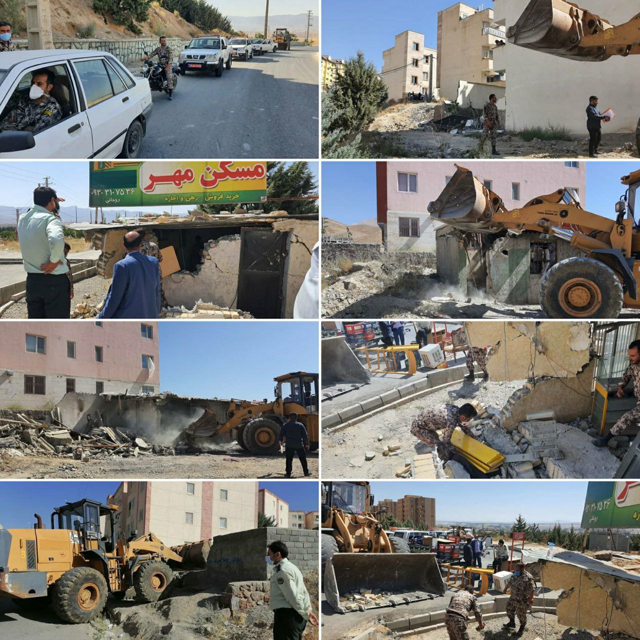 قلع و قمع ۱۱ مورد ساخت و ساز غیر مجاز در شهرک مسکن مهر منطقه گیلاوند